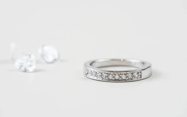 Close Engagement Diamond Ring Love Wedding Concept — Foto Stock