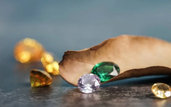 Natuurlijke Saffier Edelsteen Juweel Edelstenen Zwart Glans Kleur Verzameling Van — Stockfoto