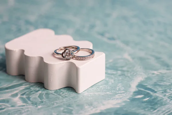 Close Engagement Diamond Ring Love Wedding Concept — Stockfoto