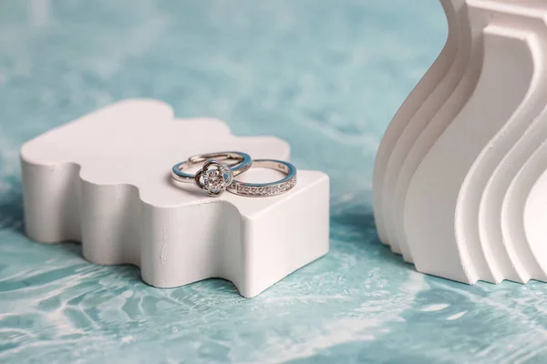 Close Engagement Diamond Ring Love Wedding Concept — Stok fotoğraf