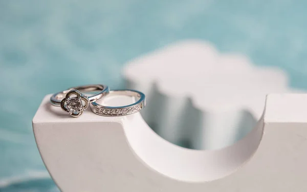 Close Engagement Diamond Ring Love Wedding Concept — ストック写真