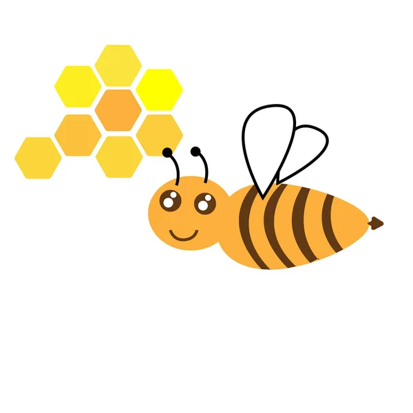 Projekt Ilustracji Logo Pszczoły Miodnej — Zdjęcie stockowe