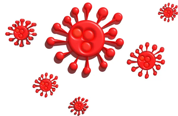 Coronavirus 2019 Ncov Influenza Infezione Illustrazione Medica Vista Microscopica Della — Foto Stock