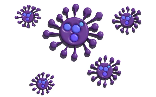 Icona Del Virus Viola Stile Isometrico — Foto Stock