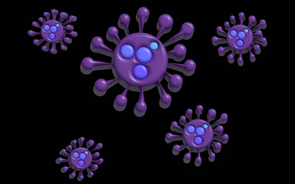 Coronavirus Covid Virus Izolované Černé Pozadí — Stock fotografie