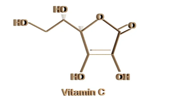 Beyaz Arkaplanda Vitamini Yapısal Formülü — Stok fotoğraf