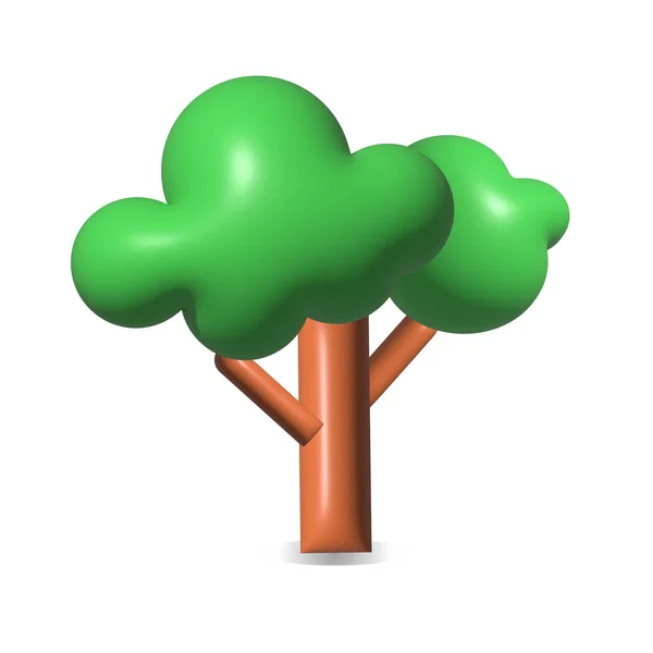 3Dリアルなツリーアイコンイラスト — ストック写真
