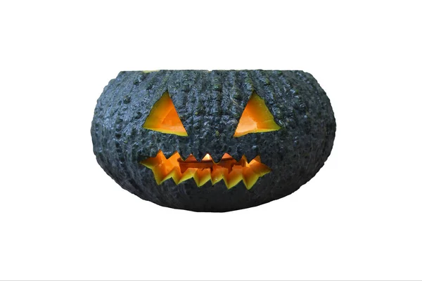 Scary Halloween Pumpkin Isolated White Background — Stock Photo, Image