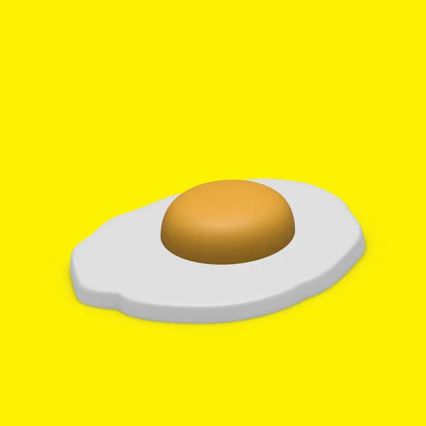 Renderização Ovo Com Gema Dentro — Fotografia de Stock
