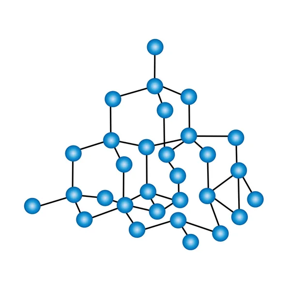 Structure of diamond, crystal lattice of diamond isolated on white