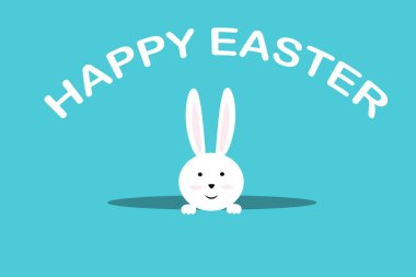 Tavşanlı şirin mutlu Paskalya tebrik kartı