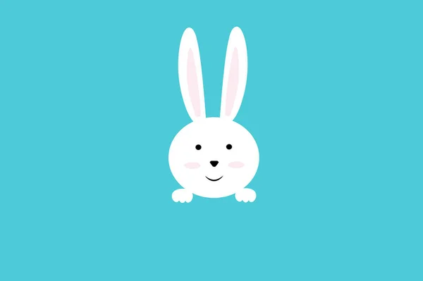 Cute Rabbit Green Background — Stock Photo, Image
