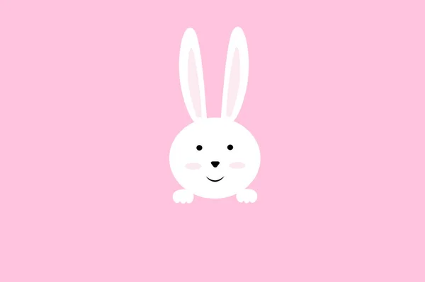 粉红背景的可爱兔子 — 图库照片