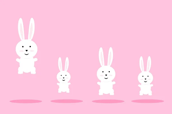 粉红背景的可爱兔子 — 图库照片