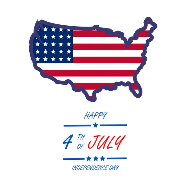 Usa Flag United States Map Shape Independence Day Usa Motivational — Foto Stock