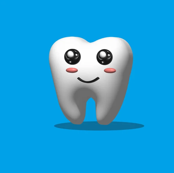 笑顔で笑顔の歯のキャラクターのイラスト — ストック写真