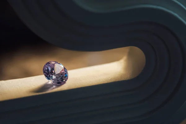 natural sapphire gem or gem on shiny white shapes