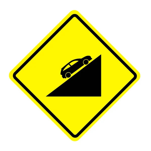 Warning Road Sign Symbol Uphill Road — Stock Photo, Image