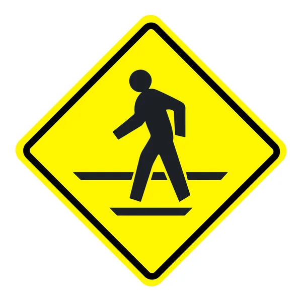 Sinal Travessia Pedestres Símbolo Crosswalk Com Linhas Fluorescentes — Fotografia de Stock