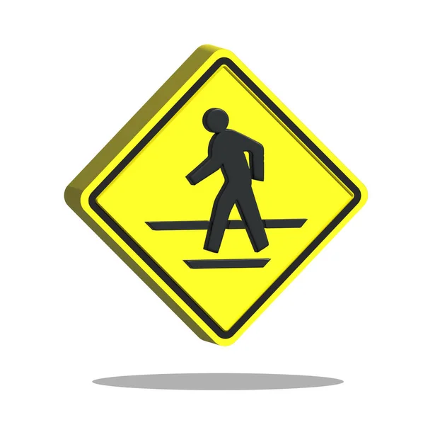 Realista Sinal Travessia Pedestres Símbolo Crosswalk Com Linhas Fluorescentes — Fotografia de Stock