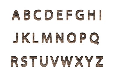 Beyaz arkaplanda renk harfleri kümesi 