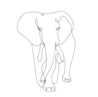 Sürekli bir fil çizimi.