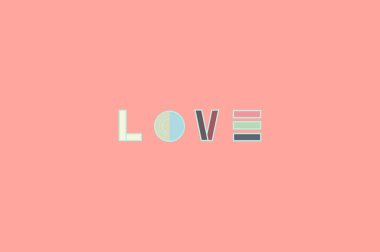 Colorful retro mood of Love typography seamless pattern. love on pink background and pastel letters used for wedding invitation