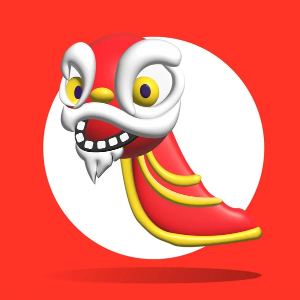 Мультяшное Изображение Смешного Китайского Дракона — стоковое фото