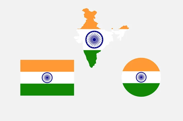Set Van Indiase Vlaggen Officiële Kleuren Goed Geproportioneerd — Stockfoto