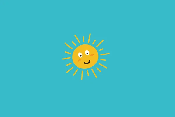 Sun Cartoon Design Blue Background — Stock Photo, Image