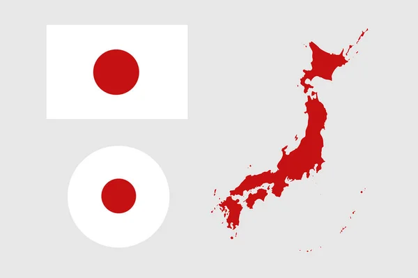 Bandeira Nacional Japão Bandeira Japão Mapa — Fotografia de Stock