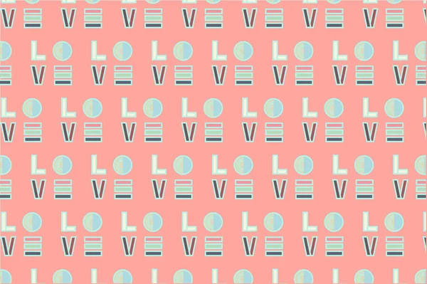 Colorful Retro Mood Love Typography Seamless Pattern Love Pink Background — Fotografia de Stock