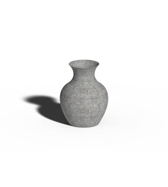 Beyaz arkaplanda 3d vazo oluşturma