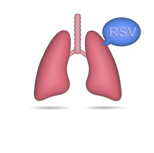 Realistico Rsv Respiratory Syncytial Virus Icona Polmonare Isolato Sfondo Bianco — Foto Stock