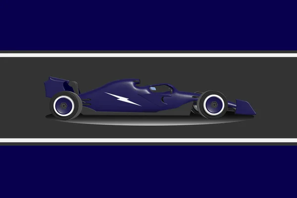 Závodní Auto Modré Závodní Sportovní Auto Ilustrace Boční Pohled Detailní — Stock fotografie