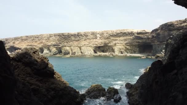 Grottorna Ajuy Pajara Västra Kusten Fuerteventura Kanarieöarna Spanien Video — Stockvideo