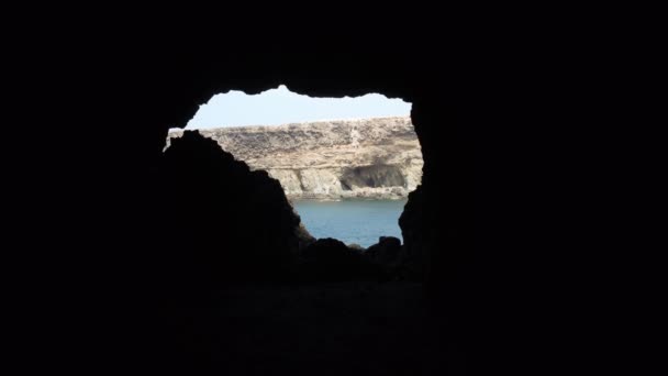 Die Höhlen Von Ajuy Pajara Westküste Der Insel Fuerteventura Kanarische — Stockvideo