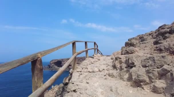 Vägen Till Cuevas Ajuy Pjara Västra Kusten Fuerteventura Kanarieöarna Spanien — Stockvideo
