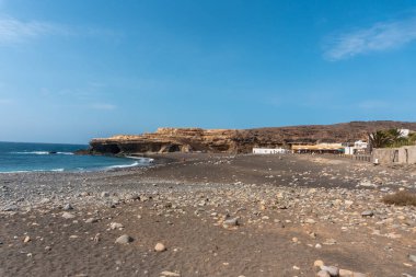 The beach of Ajuy, Pajara, west coast of the island of Fuerteventura, Canary Islands. Spain clipart