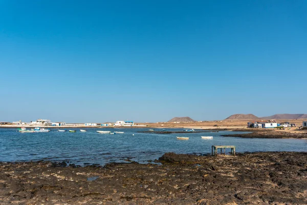 Playa Del Pueblo Pesquero Majanicho Norte Isla Fuerteventura Islas Canarias — Foto de Stock