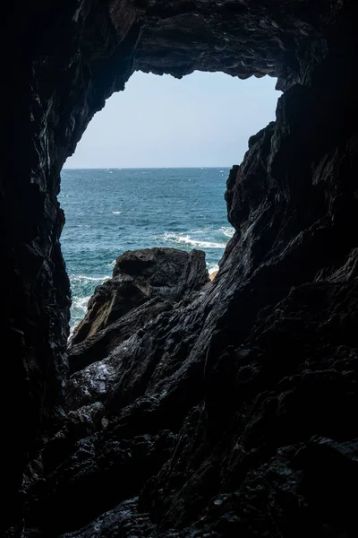 Venster Aan Zee Cuevas Ajuy Pajara Westkust Van Het Eiland — Stockfoto