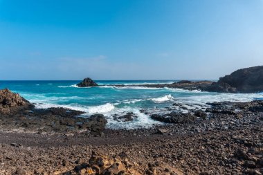 Gemstone körfezi Fuerteventura, Kanarya Adaları 'nın kuzey kıyısında, Lobos Adası' nda. İspanya