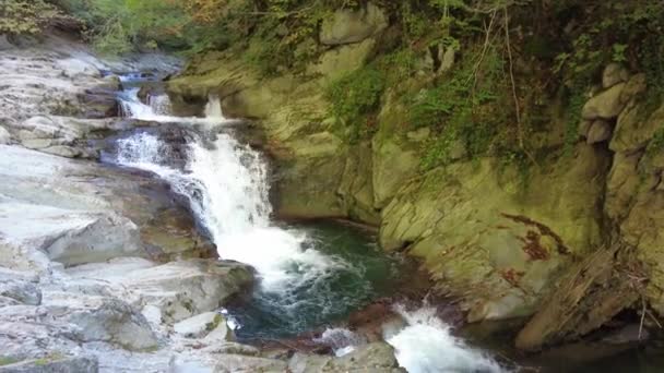 Floresta Irati Selva Outono Cachoeira Cubos Ochagava Norte Navarra Espanha — Vídeo de Stock