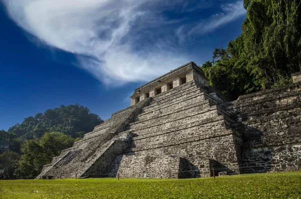 Pirâmide Bonita Que Você Pode Ver Nos Templos Palenque Yucatan — Fotografia de Stock