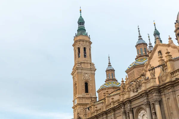 Bazylika Nuestra Senora Del Pilar Mieście Saragossa Nad Rzeką Ebro — Zdjęcie stockowe