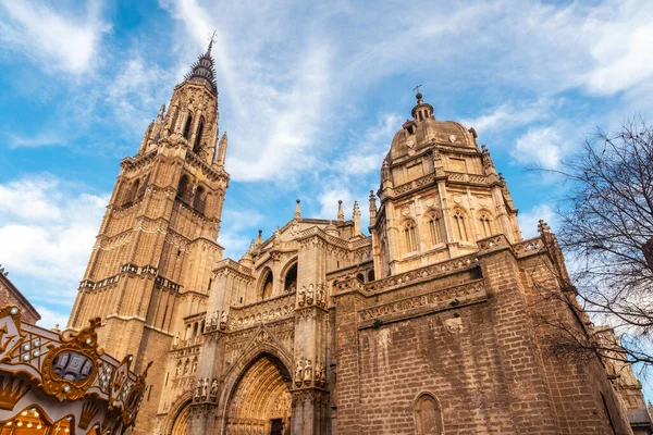 Facade Santa Iglesia Catedral Primada Medieval City Toledo Castilla Mancha — Zdjęcie stockowe