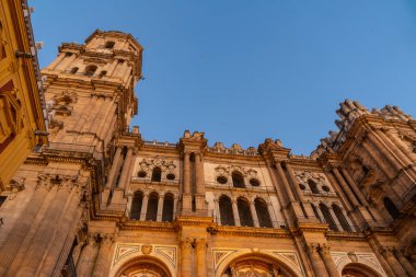 Facade of the Cathedral of the Incarnation in the city of Malaga, Andalusia. Spain