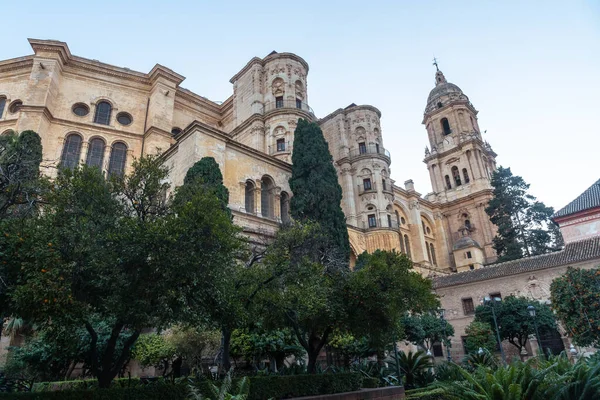 Vista Catedral Sus Jardines Encarnación Ciudad Málaga Andalucía España — Foto de Stock