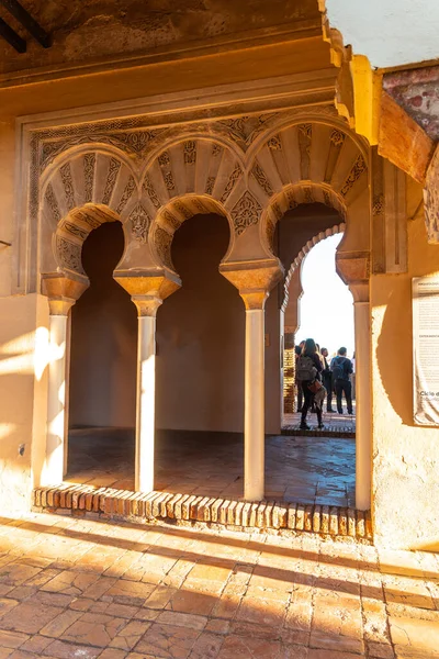 Beautiful Windows Alcazaba City Malaga Andalusia Spain Medieval Fortress Arabic —  Fotos de Stock