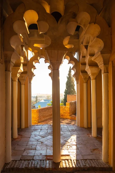 Watching Sunset Arab Doors Courtyard Alcazaba City Malaga Andalusia Spain — Stockfoto